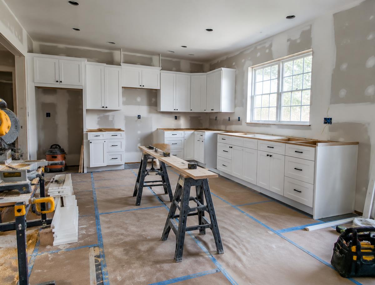 Illustrative kitchen remodel in progress